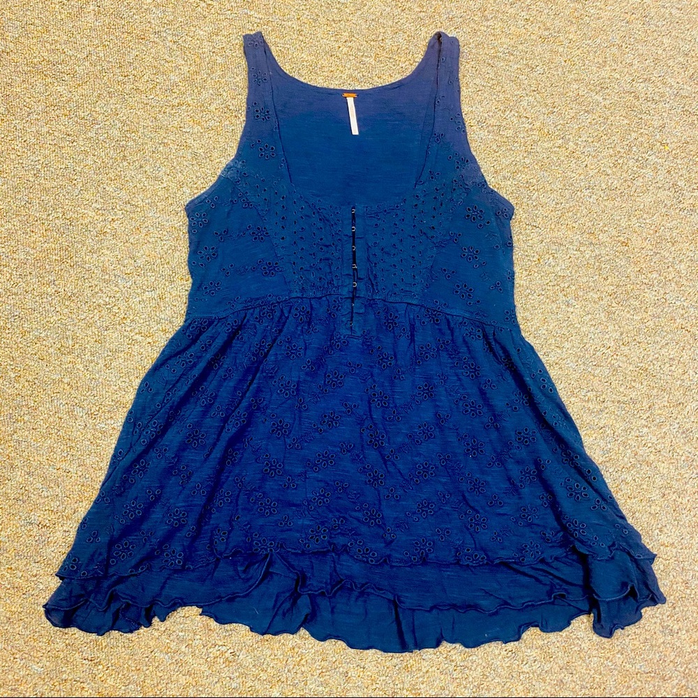 Free People Blue Tunic Dress, Sleeveless
